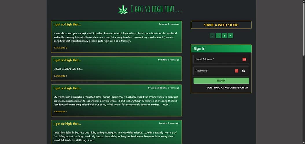I got so high that...
